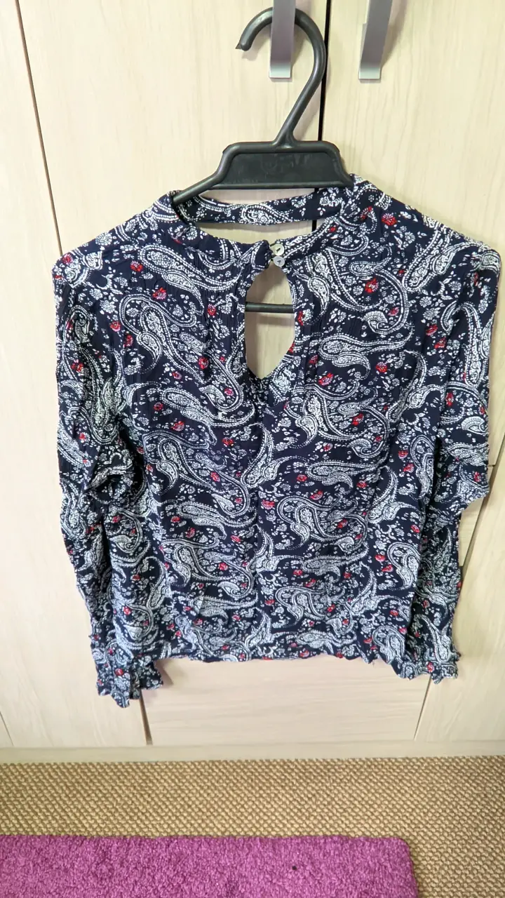 Blusa azul estampada floral Barbados S - 2