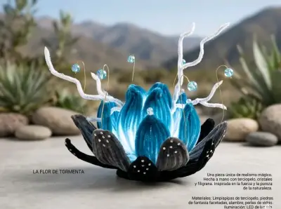 Flor de tormenta decorativa artesanal - miniatura 1