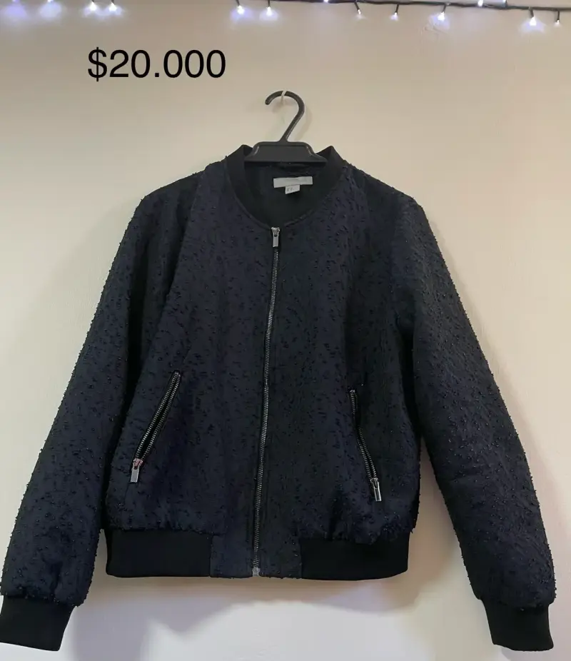 Chaqueta bomber azul texturada - 1