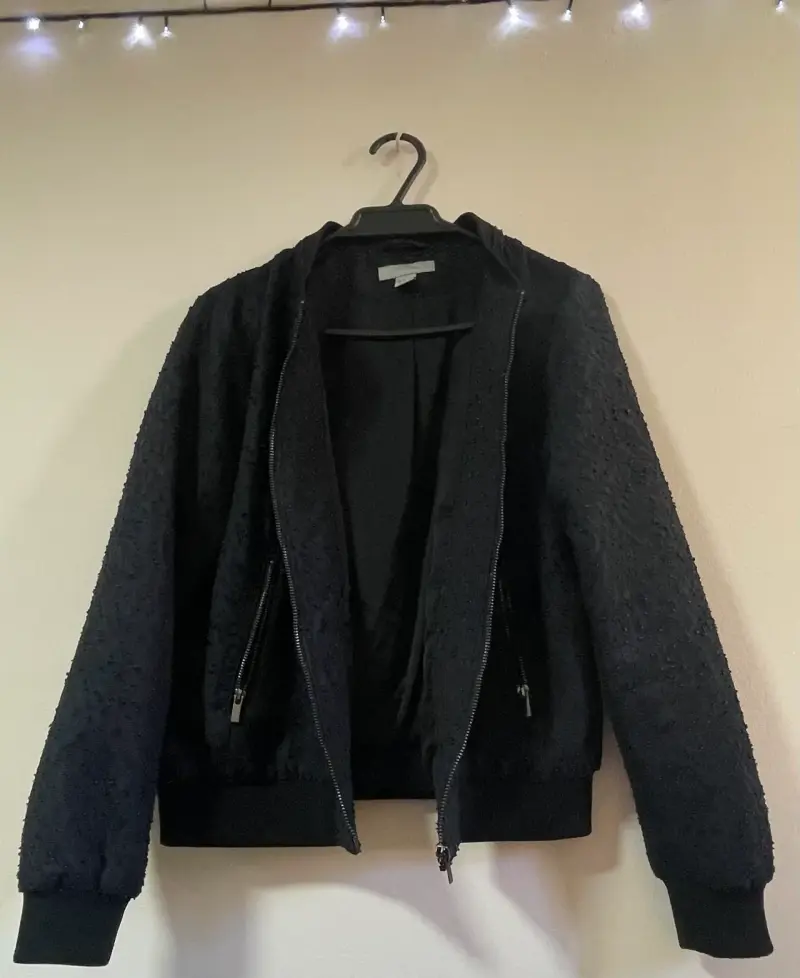 Chaqueta bomber azul texturada - 2
