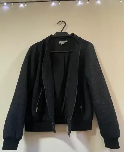 Chaqueta bomber azul texturada - miniatura 2