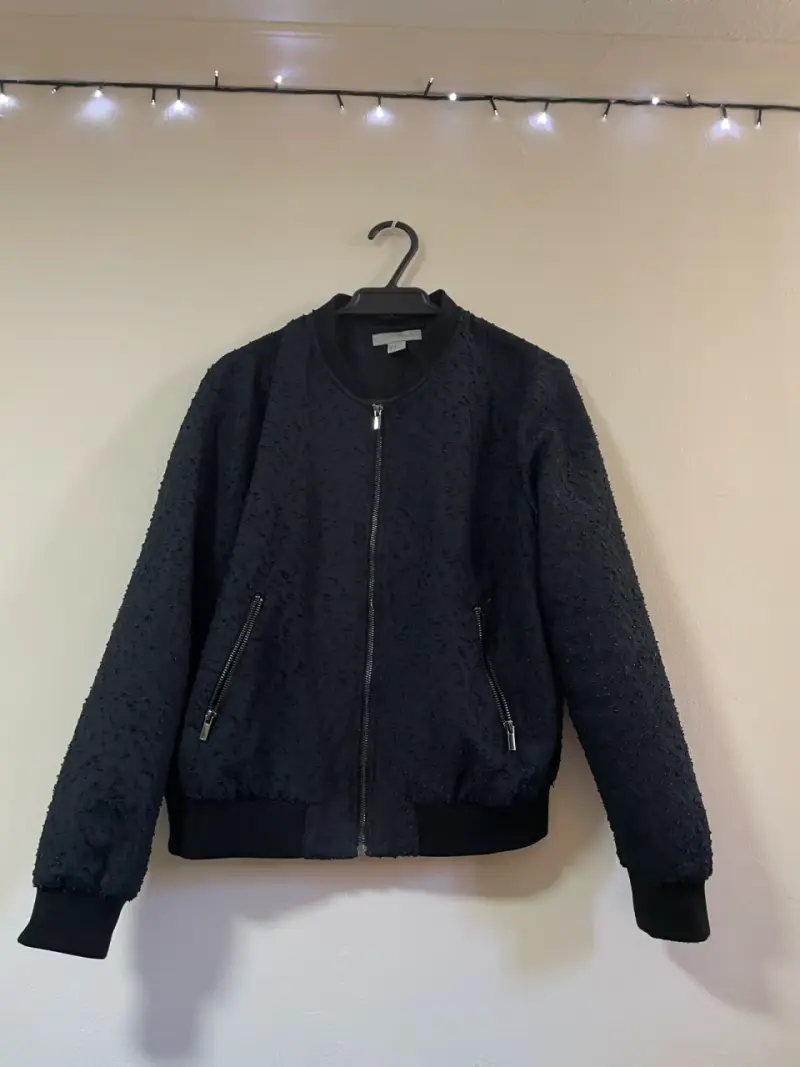 Chaqueta bomber azul texturada - 4