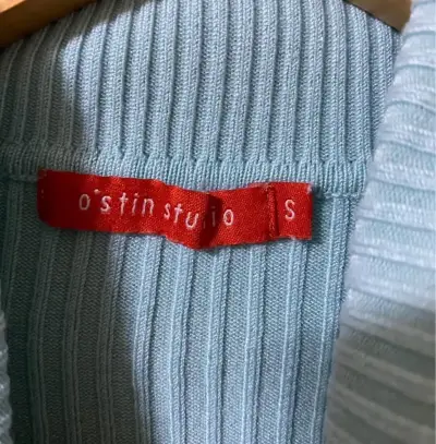 Polera celeste de cuello alto - miniatura 2