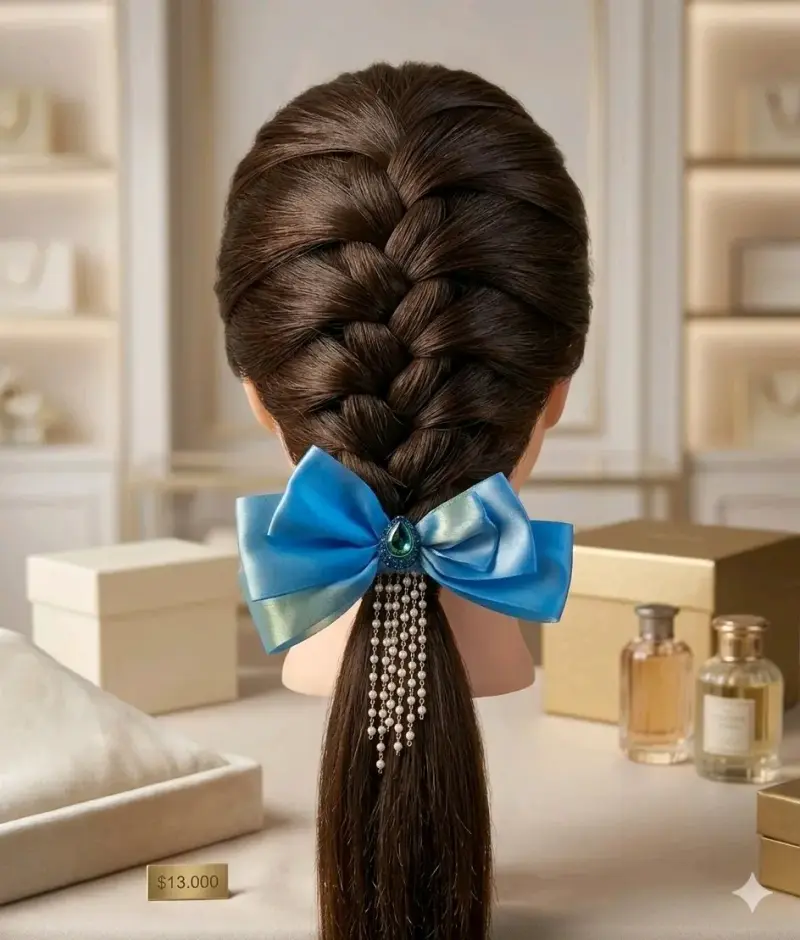 Broche azul con perlas - 2