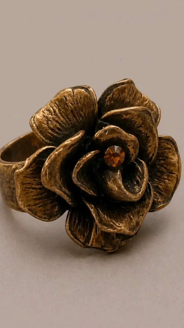 Anillo de bronce envejecido, regulable