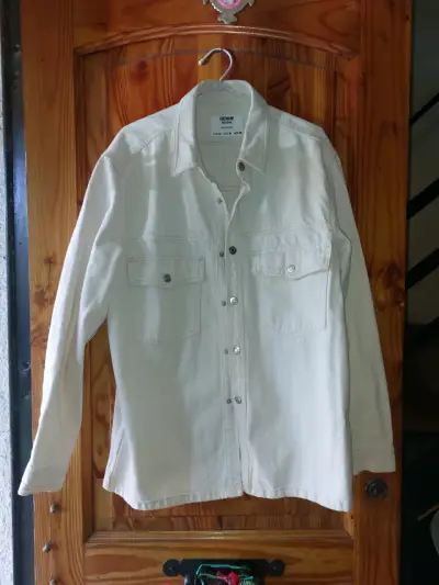 Chaqueta de mezclilla beige - miniatura 1