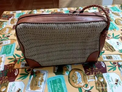 Cartera de mimbre y cuero - miniatura 3
