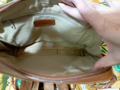 Cartera de mimbre y cuero - miniatura 4