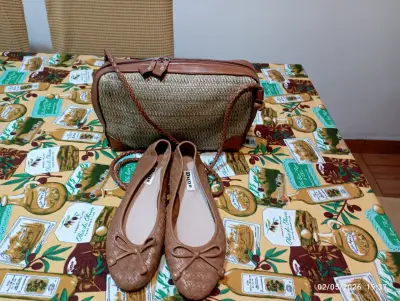 Cartera de mimbre y cuero - miniatura 6