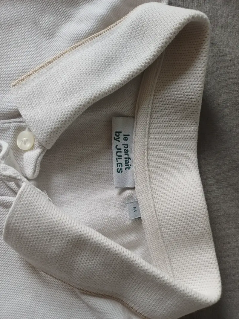 Polera tipo polo blanca - 3
