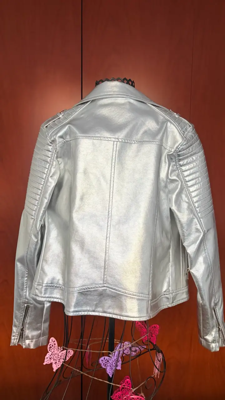 Chaqueta plateada metálica M - 2