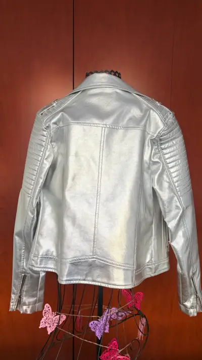 Chaqueta plateada metálica M - miniatura 2