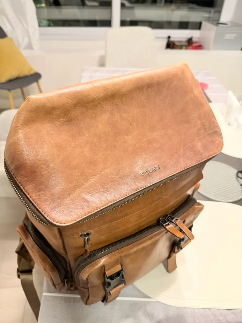 Mochila de cuero Vélez  marrón - 2