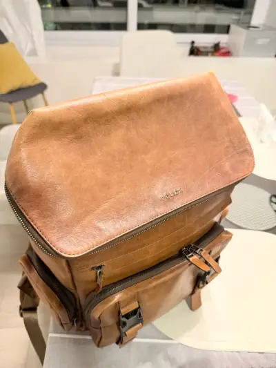 Mochila de cuero Vélez  marrón - miniatura 2