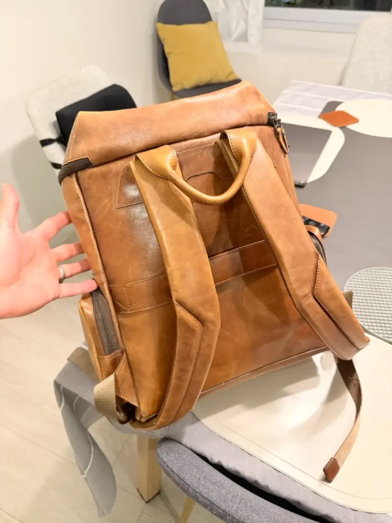 Mochila de cuero Vélez  marrón - 3
