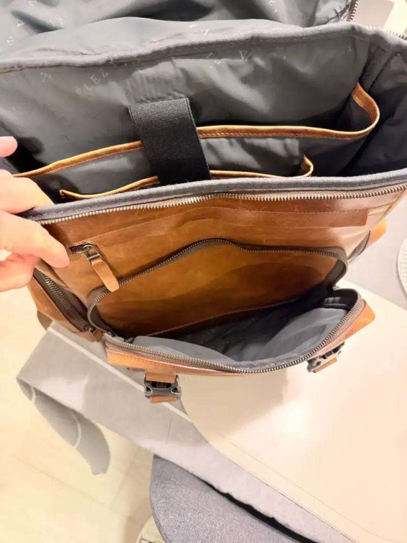 Mochila de cuero Vélez  marrón - 5