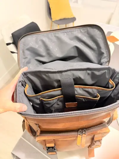 Mochila de cuero Vélez  marrón - miniatura 6