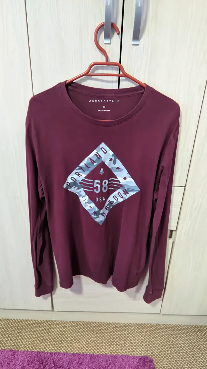 Polera Aeropostale Burdeo Hombre S - 1