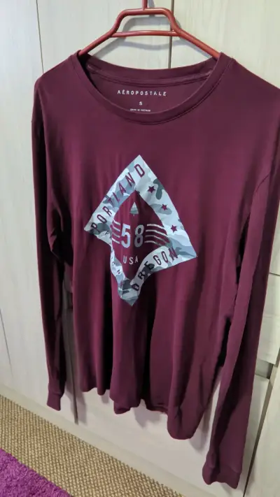 Polera Aeropostale Burdeo Hombre S - miniatura 3