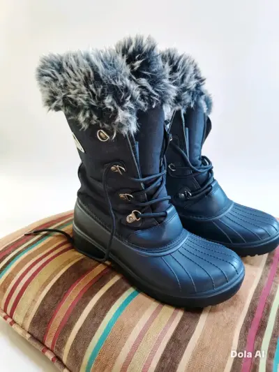 Botas negras con forro de piel - miniatura 1