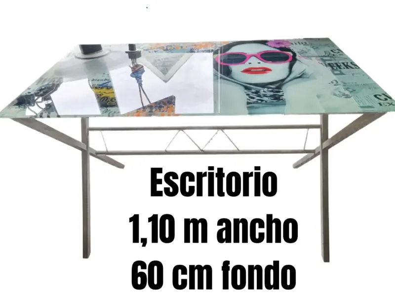 Escritorio cubierta vidrio