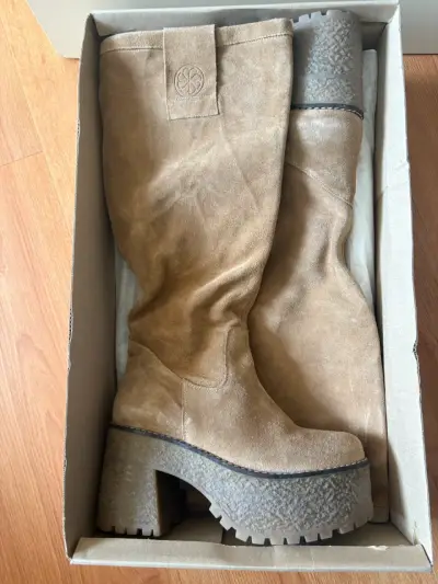 Botas plataforma marrón claro - miniatura 1