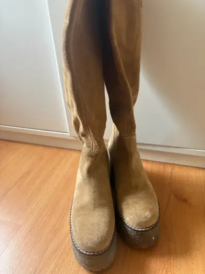 Botas plataforma marrón claro - miniatura 3