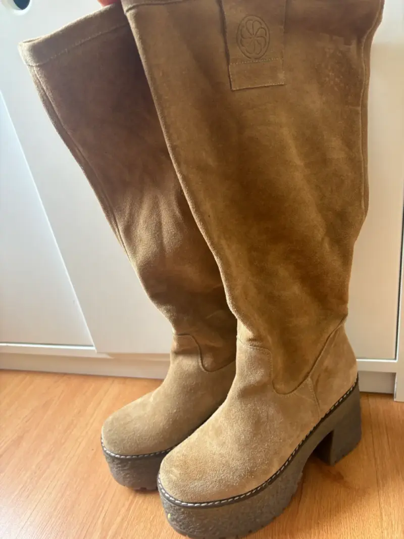 Botas plataforma marrón claro - 4