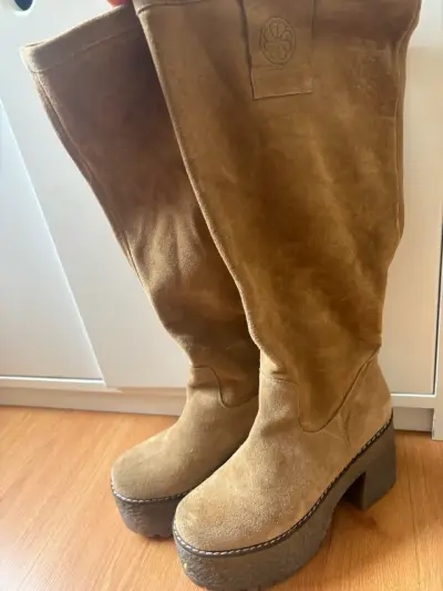 Botas plataforma marrón claro - miniatura 4