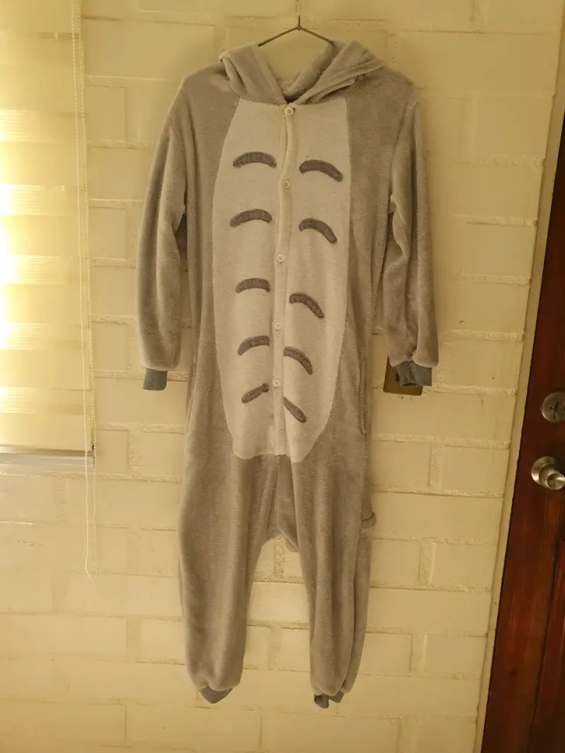 Pijama enterito gris con capucha - 3