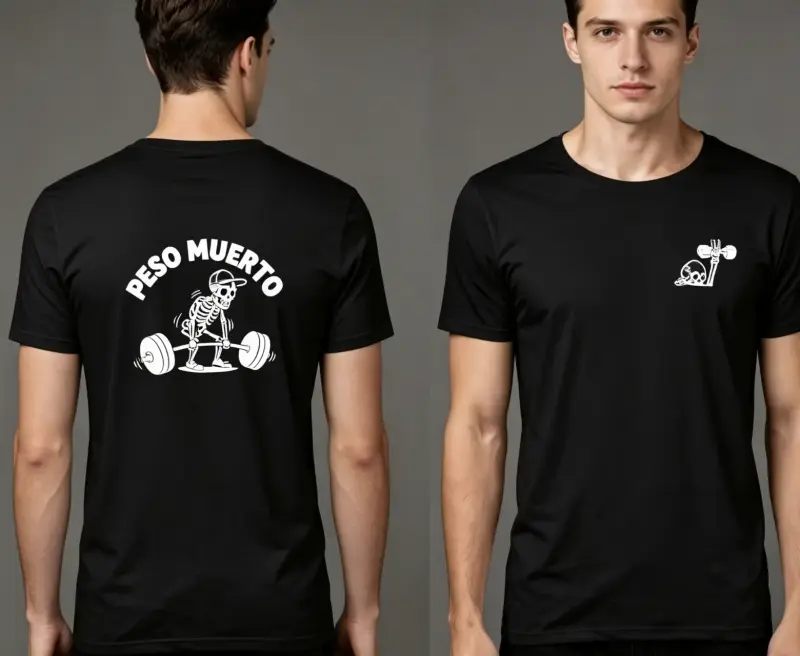 Polera negra diseño esqueleto