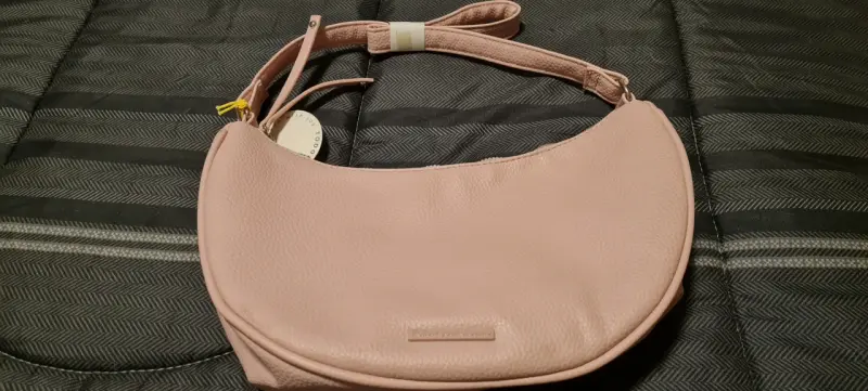 Bandolera de cuero rosada - 1
