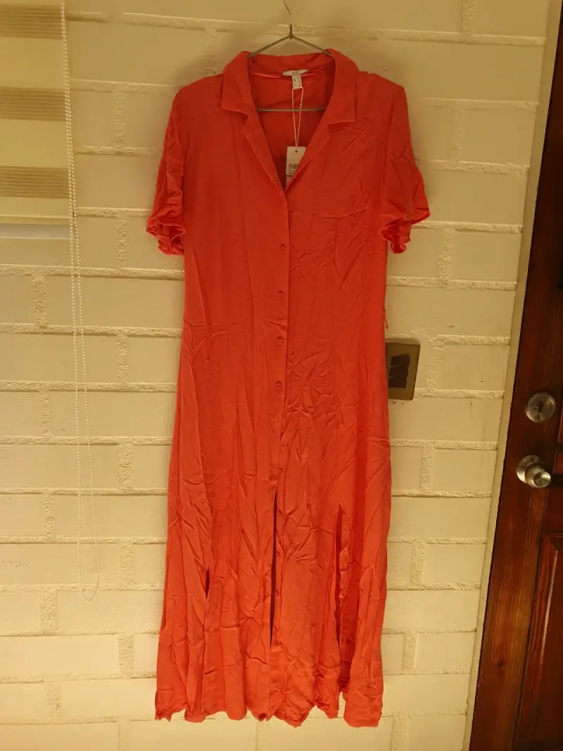 Vestido largo color.coral nuevo