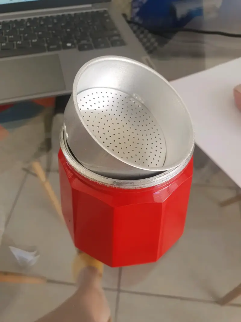 Cafetera Italiana roja de aluminio - 6