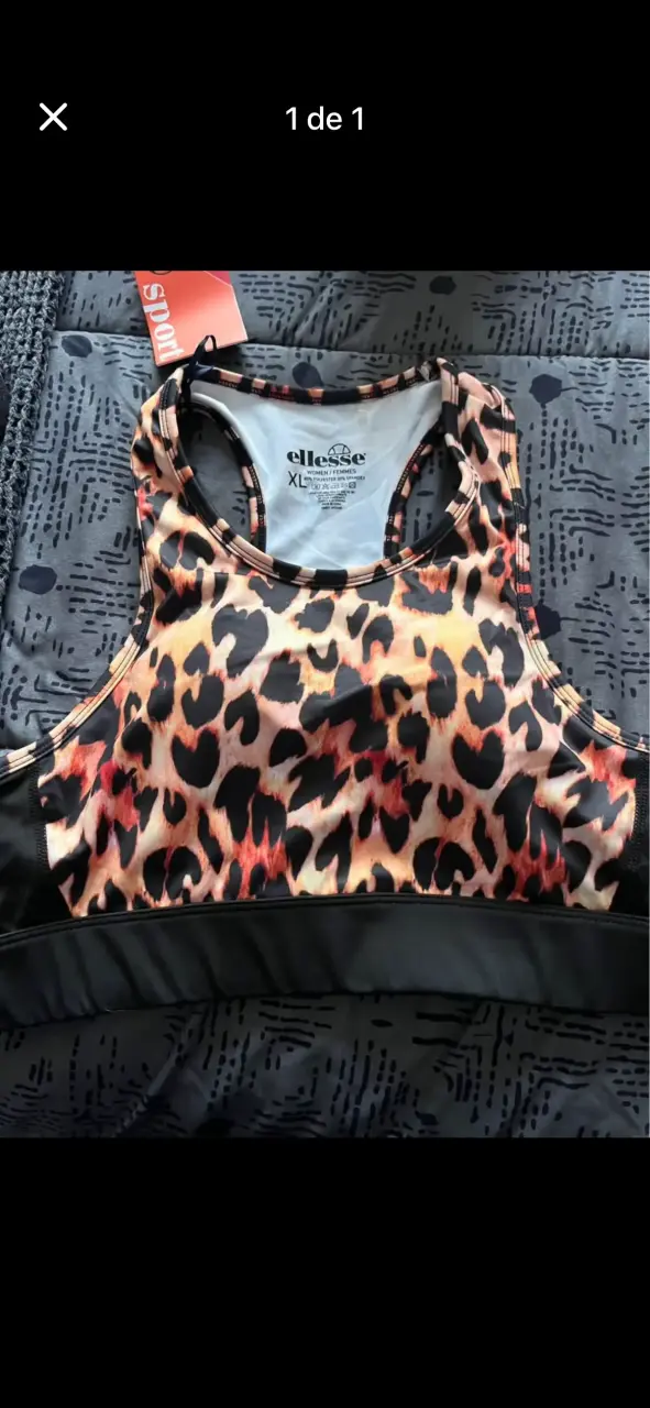 Top deportivo estampado leopardo