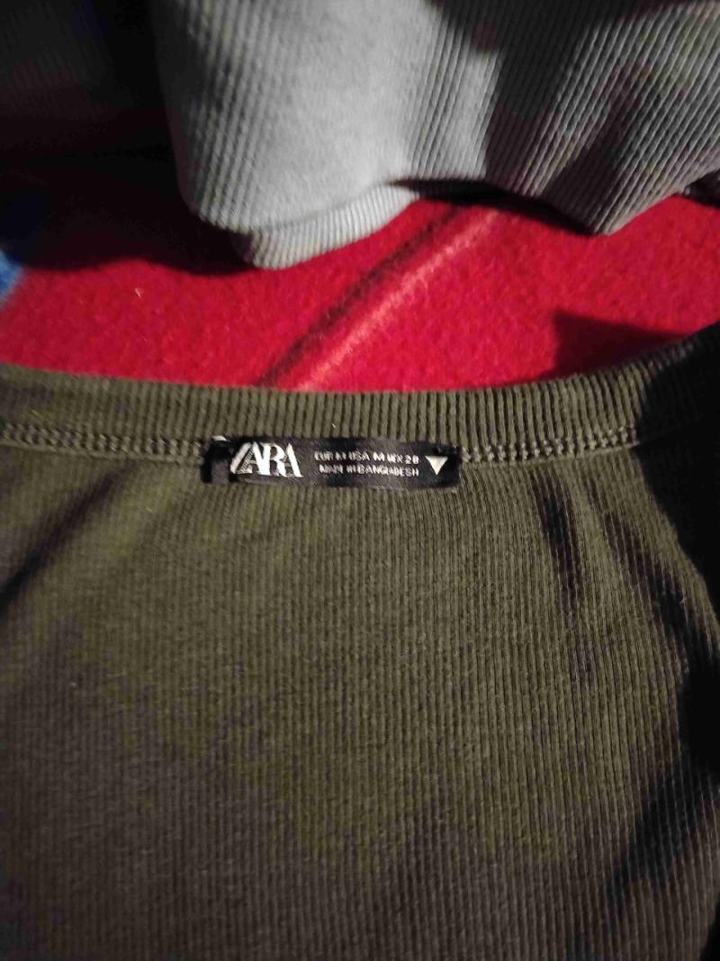 Polera corta verde zara - 2
