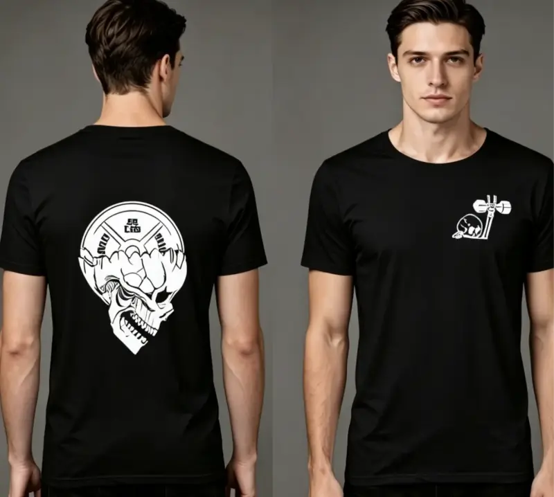 Polera negra con estampado tribal