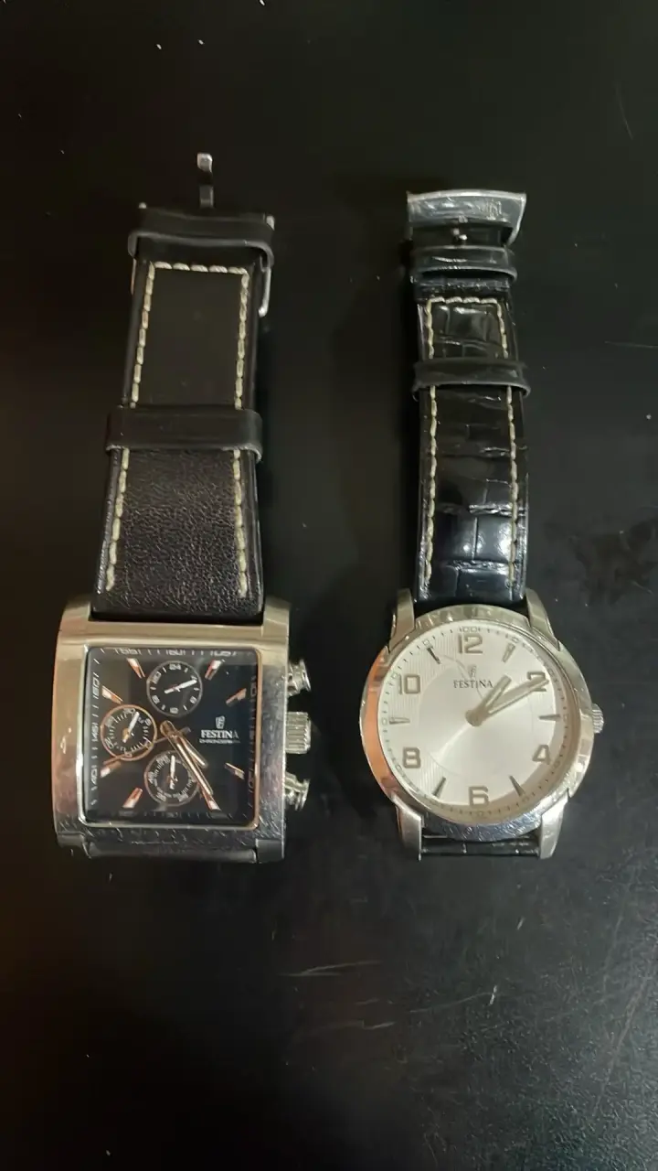 Relojes Festina de cuero negro