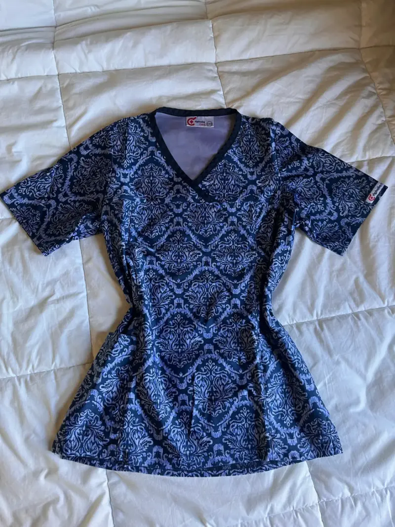 Polera estampada azul mujer XXS