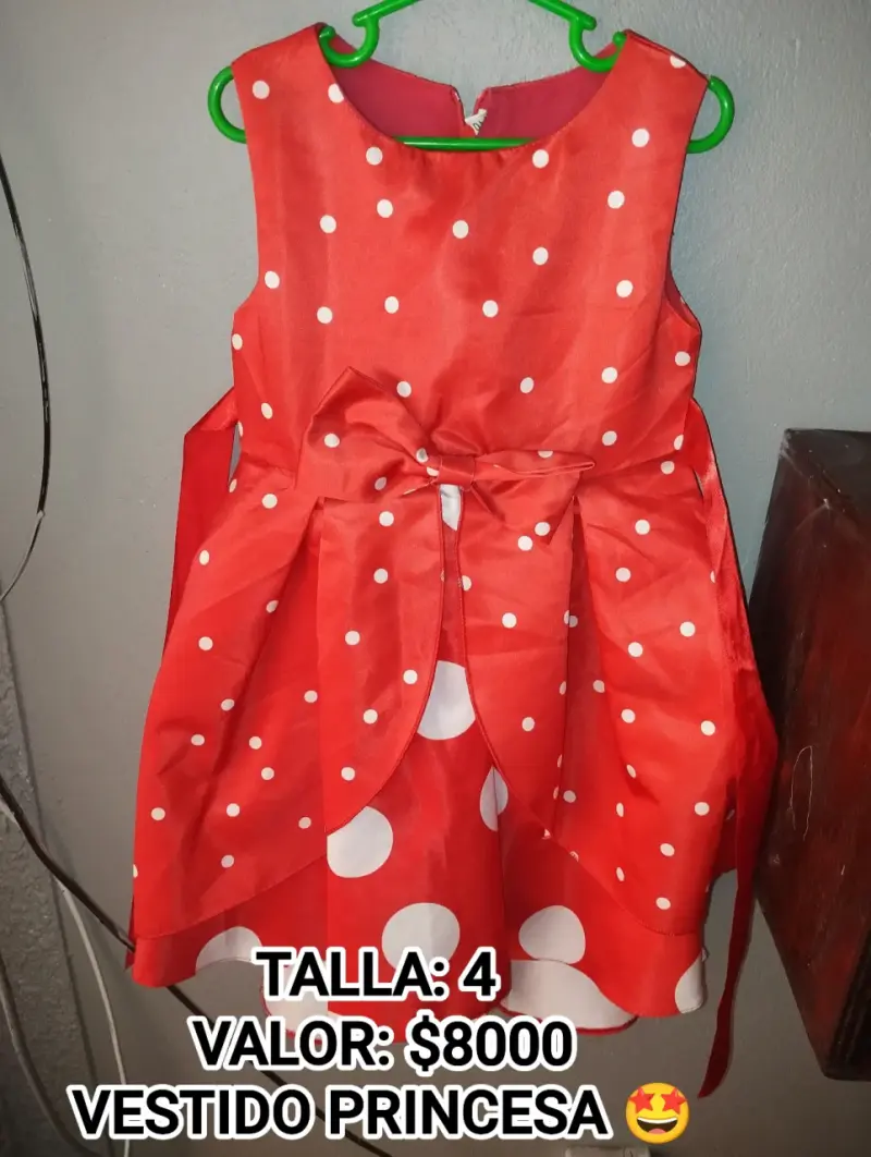 Vestido princesa rojo con lunares - 1