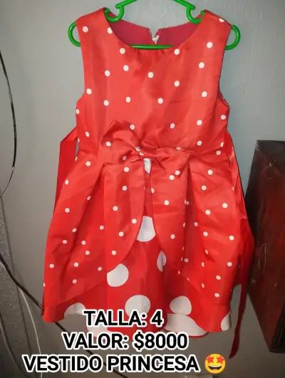 Vestido princesa rojo con lunares - miniatura 1