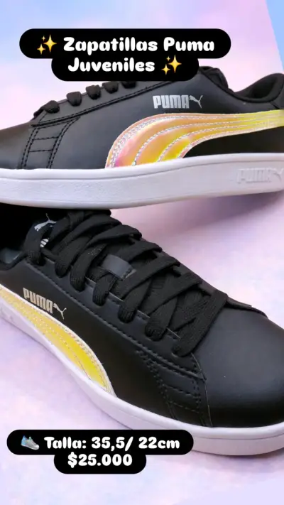 Zapatillas Puma negras con diseño - miniatura 6