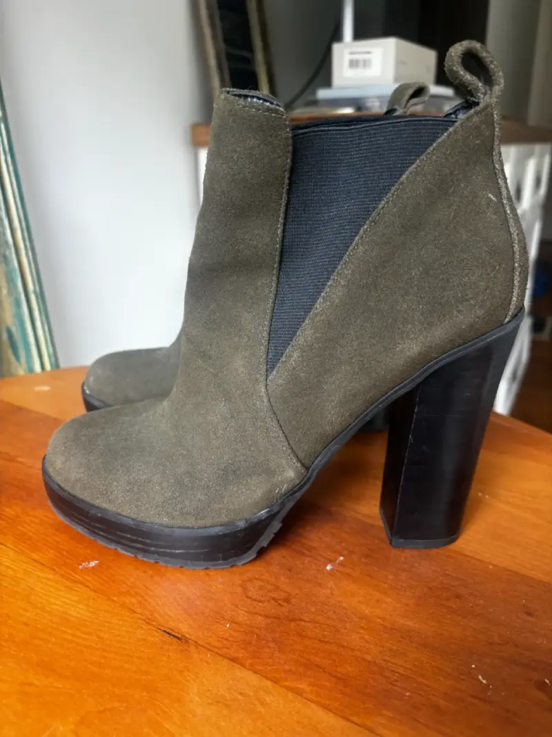 Botines mujer taco alto verde - 1