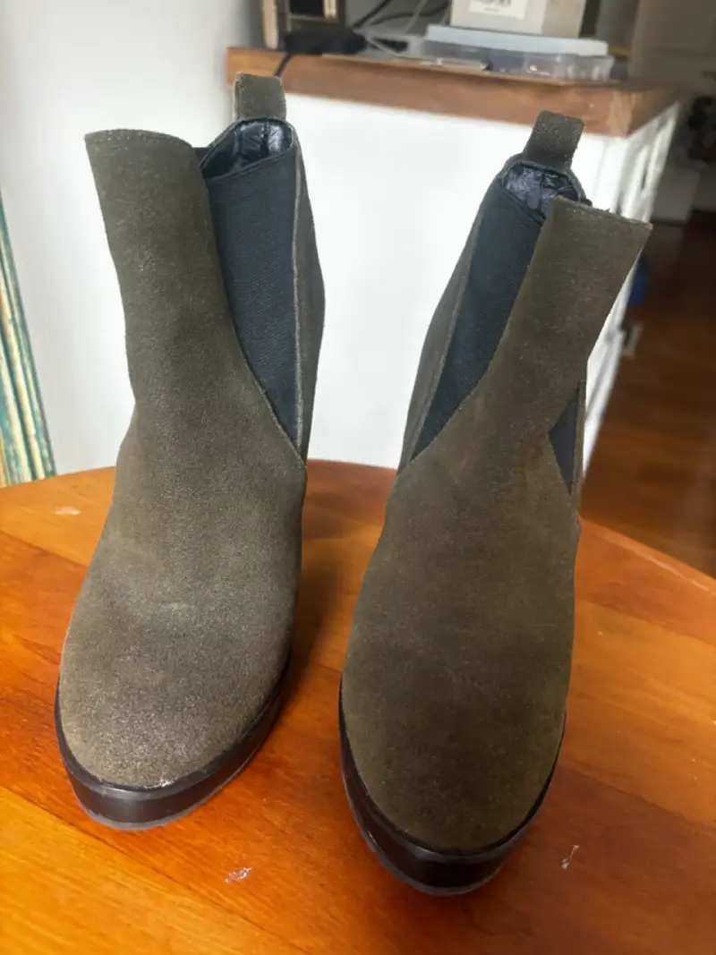 Botines mujer taco alto verde - 3