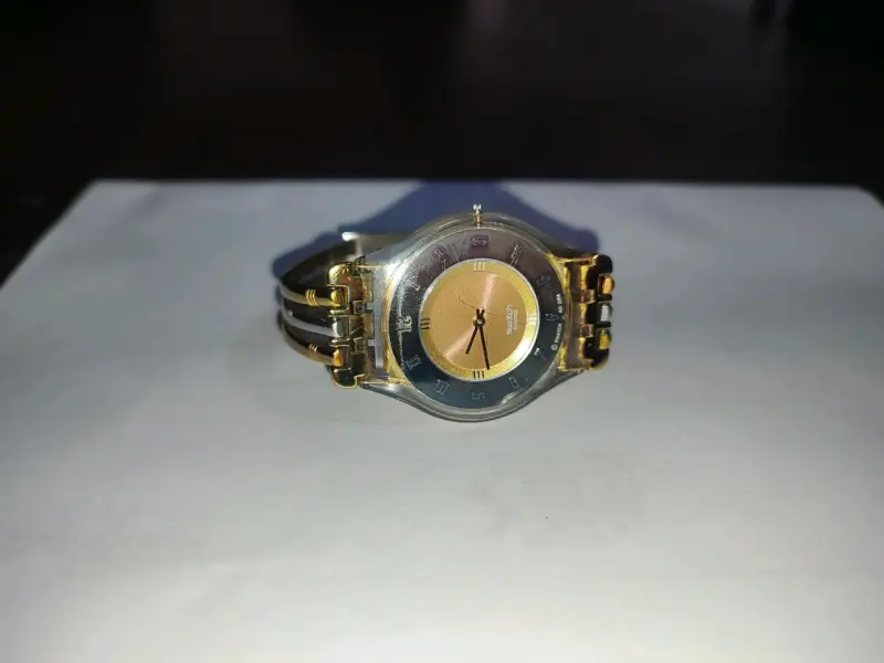 Reloj swatch SS08K101B pulsera dorado plateado - 2