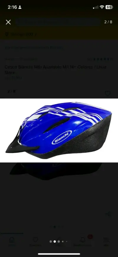 Casco ciclismo azul Bianchi - miniatura 3