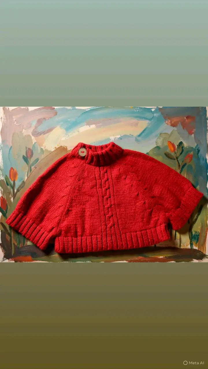 Capa de lana roja infantil - 1