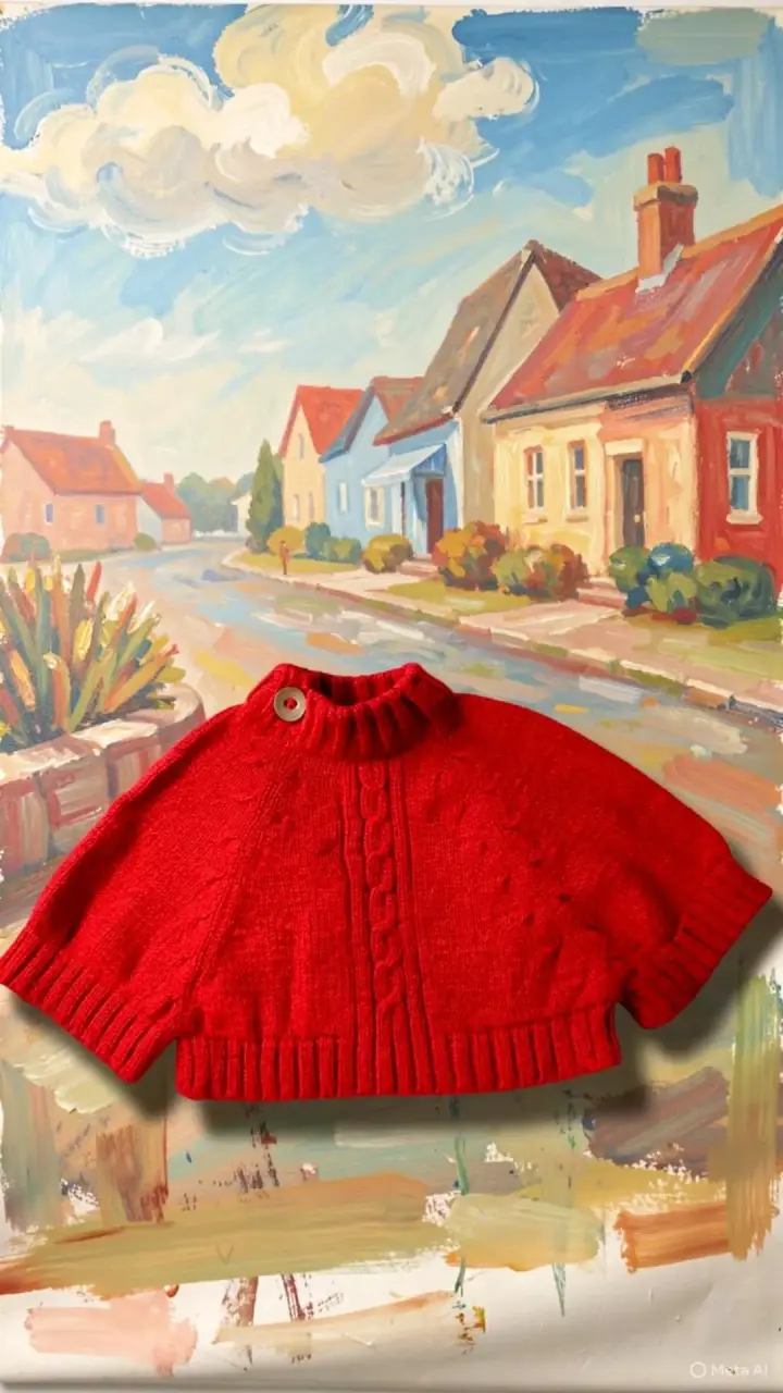 Capa de lana roja infantil - 2