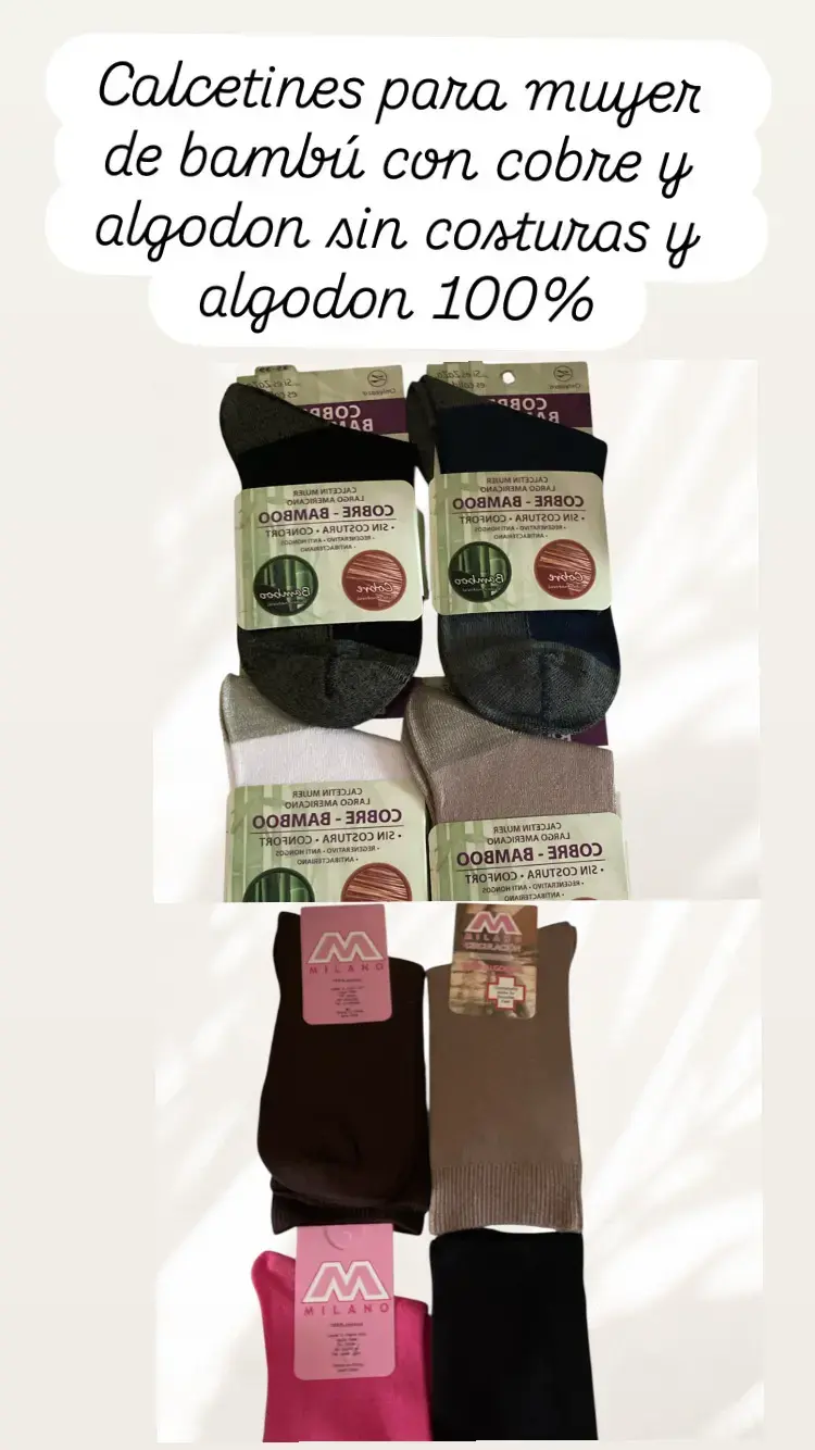 Calcetines mujer bambú con cobre y algodón - 1