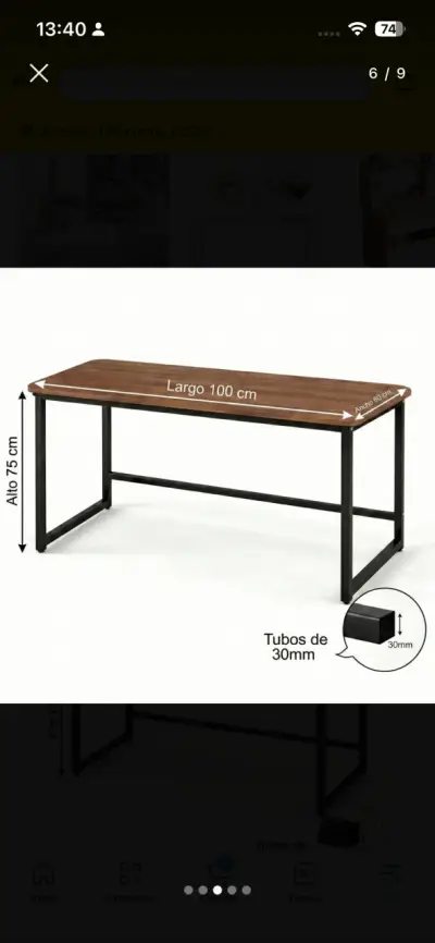 Mesa escritorio moderna madera - miniatura 1
